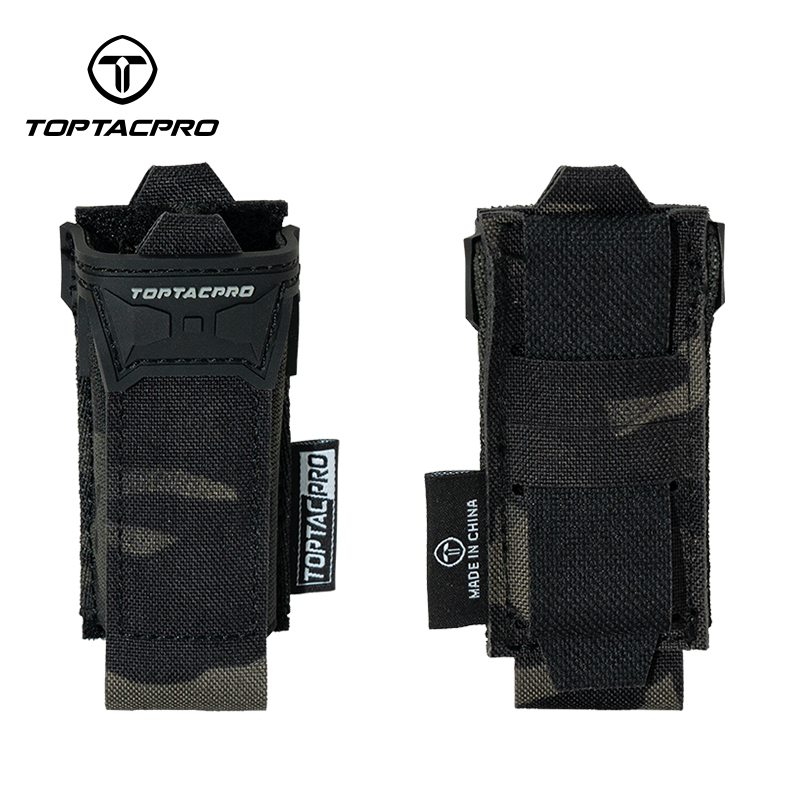 TOPTACPRO Tactical Single Mag Pouch 9mm Holder Cordura LSR MOLLE Strap 8536
