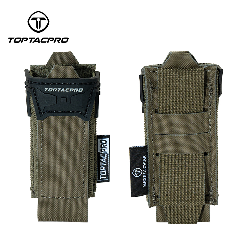 TOPTACPRO Tactical Single Mag Pouch 9mm Holder Cordura LSR MOLLE Strap 8536