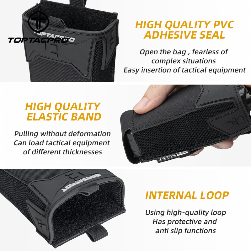 TOPTACPRO Tactical 556 Single Mag Pouch PVC Adhesive Seal 8537