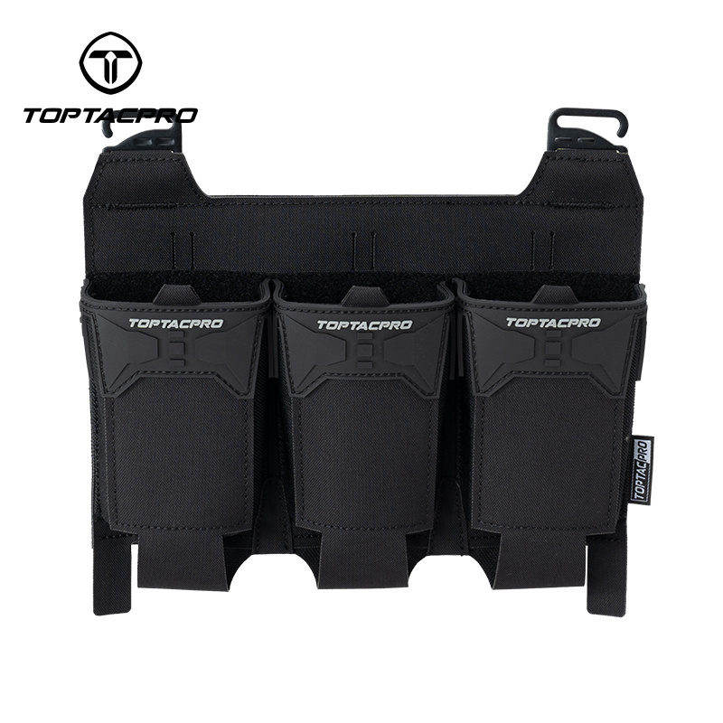 TOPTACPRO Tactical Pouch Triple 556 Mag Holder PVC Adhesive Seal Metal G-Buckle 8538