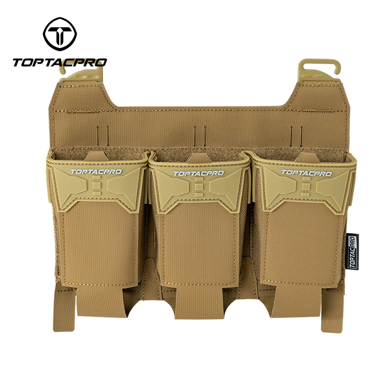 TOPTACPRO Tactical Pouch Triple 556 Mag Holder PVC Adhesive Seal Metal G-Buckle 8538