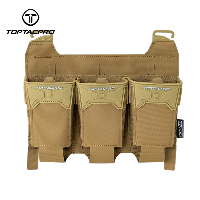 TOPTACPRO Tactical Pouch Triple 556 Mag Holder PVC Adhesive Seal Metal G-Buckle 8538