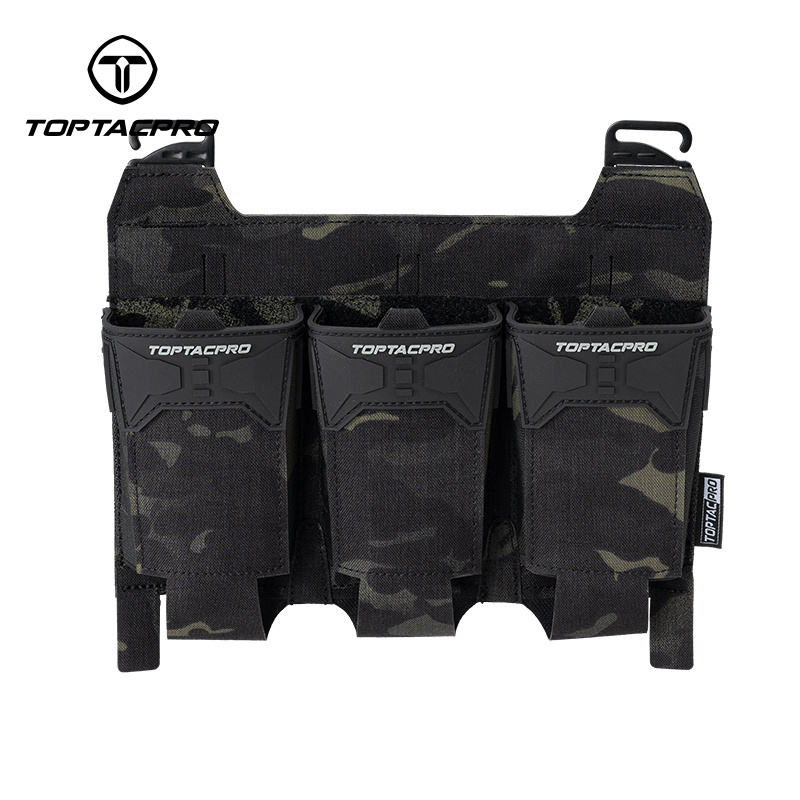 TOPTACPRO Tactical Pouch Triple 556 Mag Holder PVC Adhesive Seal Metal G-Buckle 8538