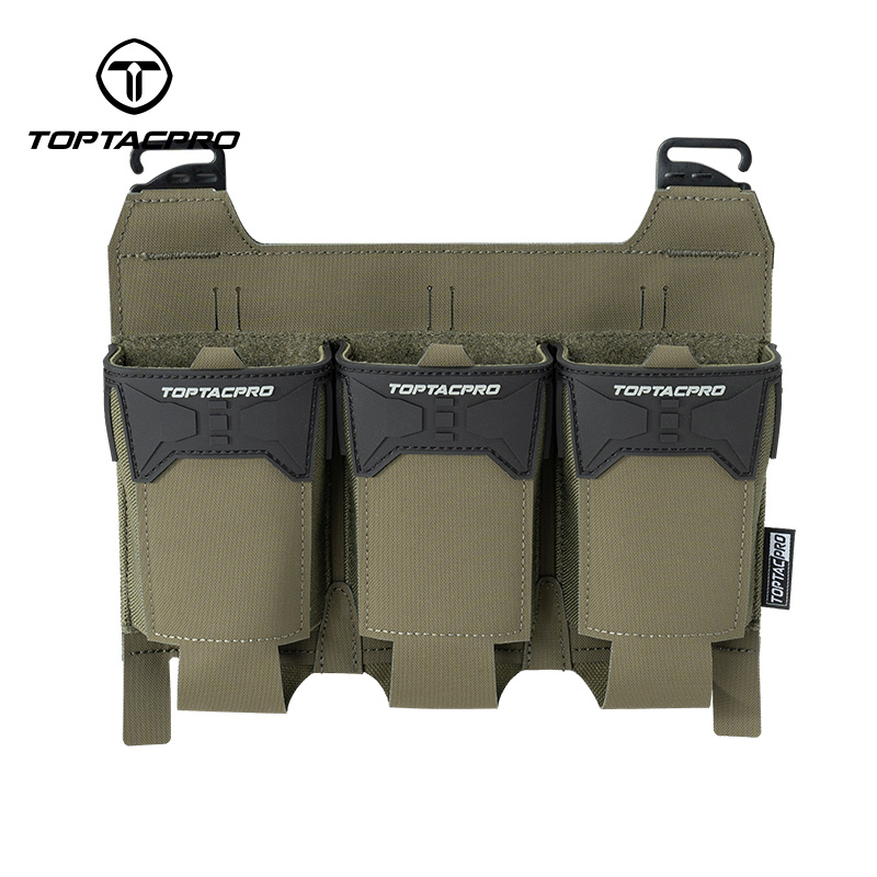 TOPTACPRO Tactical Pouch Triple 556 Mag Holder PVC Adhesive Seal Metal G-Buckle 8538
