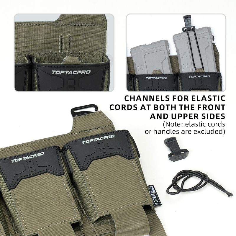 TOPTACPRO Tactical Pouch Triple 556 Mag Holder PVC Adhesive Seal Metal G-Buckle 8538