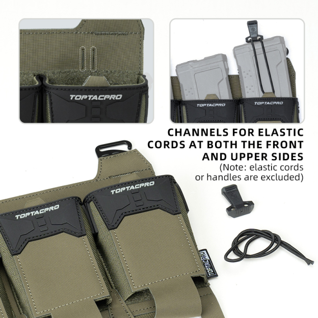TOPTACPRO Tactical Pouch Triple 556 Mag Holder PVC Adhesive Seal Metal G-Buckle 8538