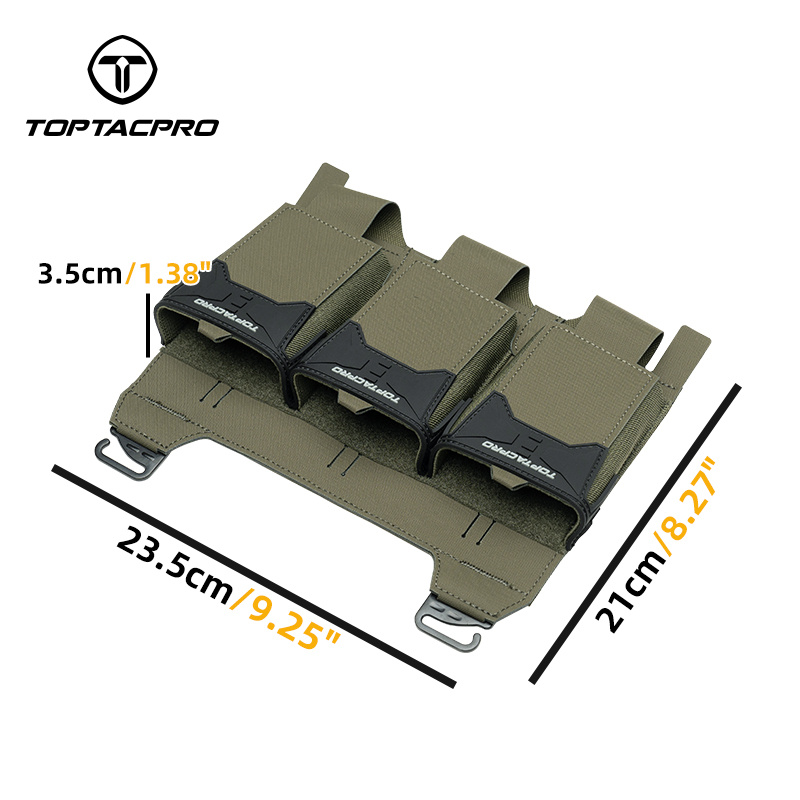 TOPTACPRO Tactical Pouch Triple 556 Mag Holder PVC Adhesive Seal Metal G-Buckle 8538