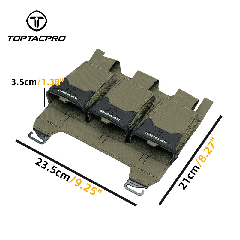 TOPTACPRO Tactical Pouch Triple 556 Mag Holder PVC Adhesive Seal Metal G-Buckle 8538