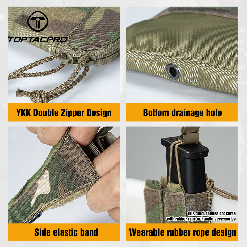 TOPTACPRO Tactical Kangaroo Set FERRO Style Double 9mm Mag Pouch Half Insert Pouch Cordura Tactical DOPE Set 8540