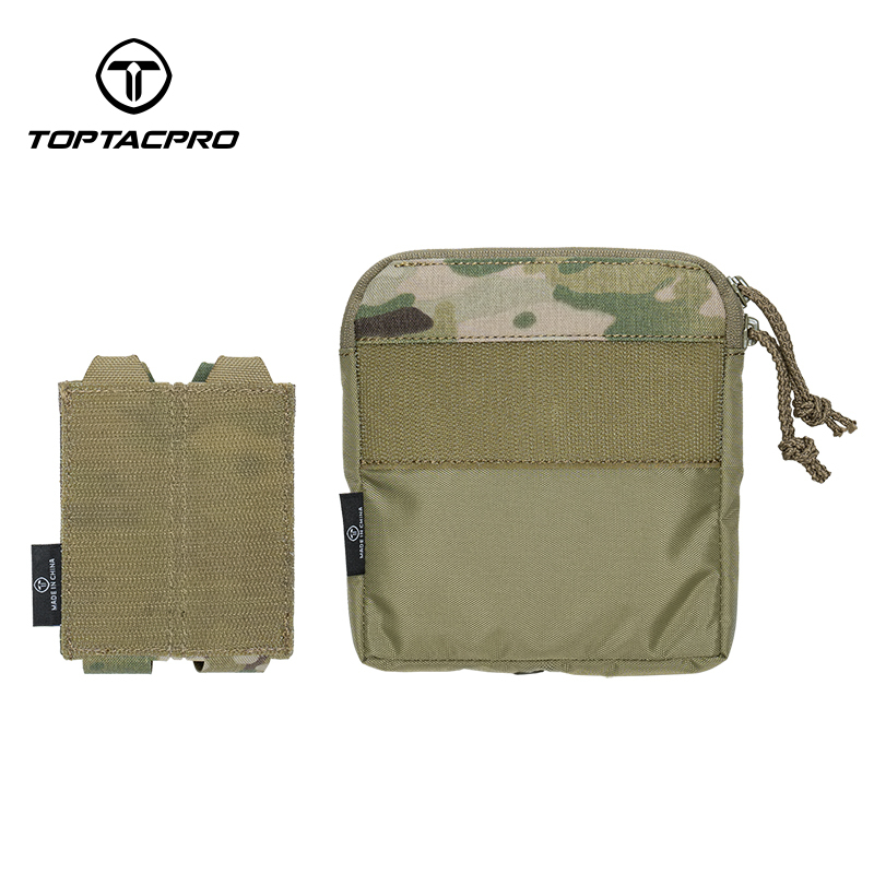 TOPTACPRO Tactical Kangaroo Set FERRO Style Double 9mm Mag Pouch Half Insert Pouch Cordura Tactical DOPE Set 8540