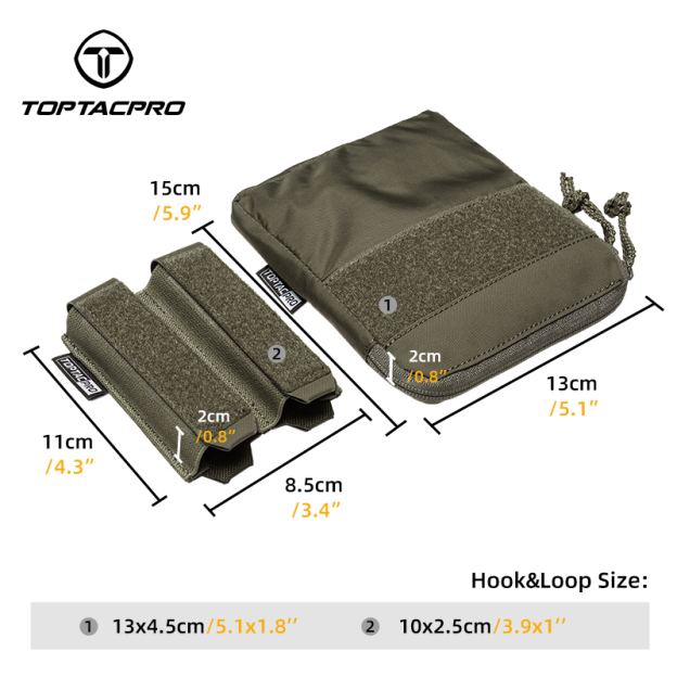 TOPTACPRO Tactical Kangaroo Set FERRO Style Double 9mm Mag Pouch Half Insert Pouch 8540