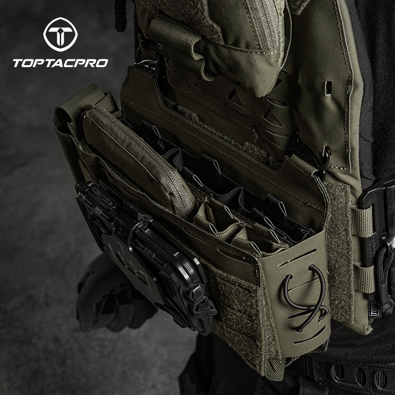 TOPTACPRO Tactical Kangaroo Set FERRO Style Double 9mm Mag Pouch Half Insert Pouch Cordura Tactical DOPE Set 8540