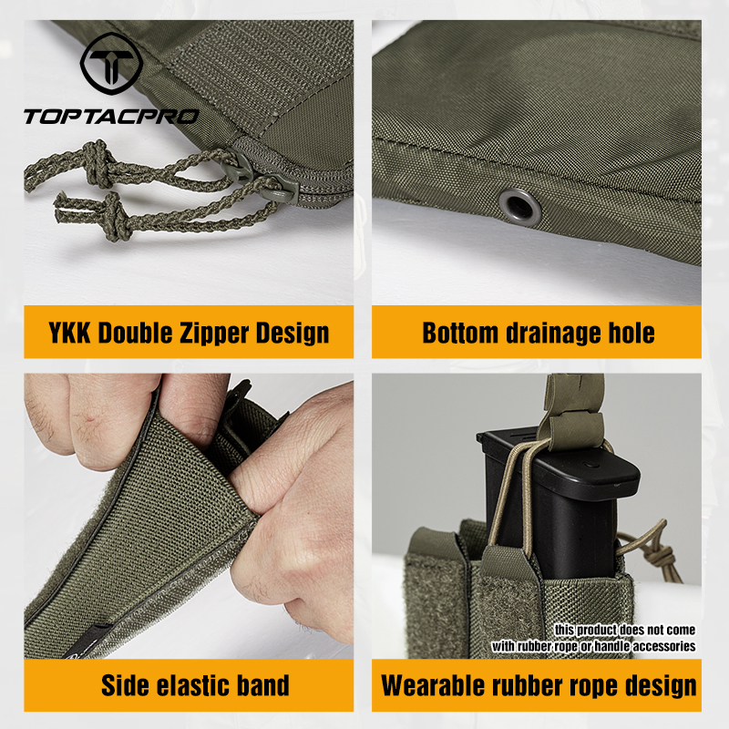 TOPTACPRO Tactical Kangaroo Set FERRO Style Double 9mm Mag Pouch Half Insert Pouch 8540