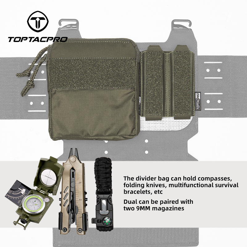 TOPTACPRO Tactical Kangaroo Set FERRO Style Double 9mm Mag Pouch Half Insert Pouch 8540