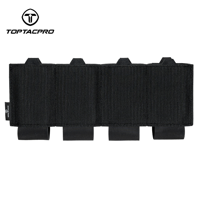 TOPTACPRO Tactical Quad 556 Mag Pouch Compartment Elastic Lightweight 8541