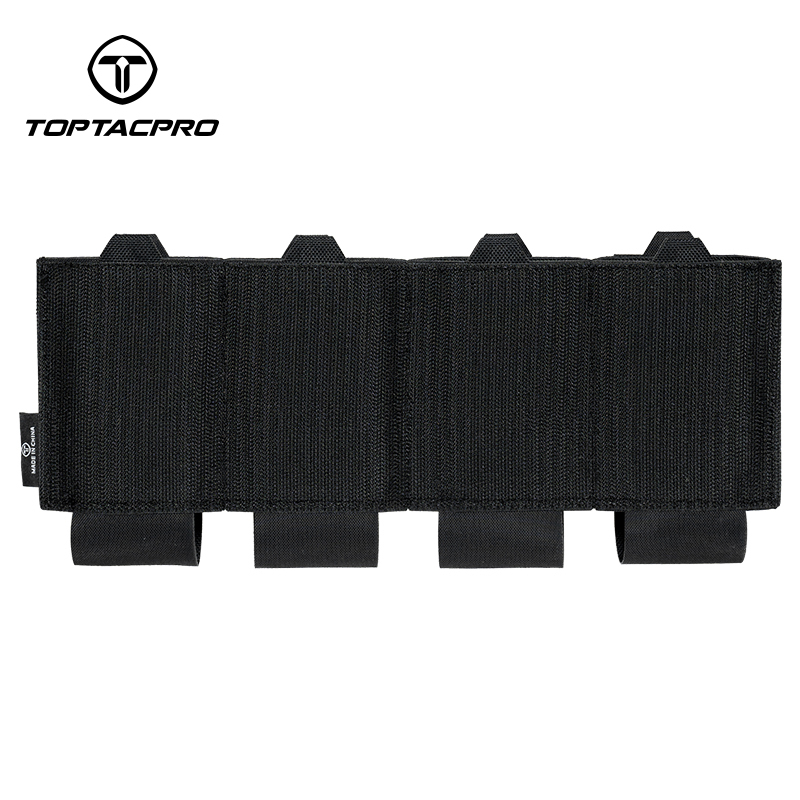 TOPTACPRO Tactical Quad 556 Mag Pouch Compartment Elastic Lightweight 8541