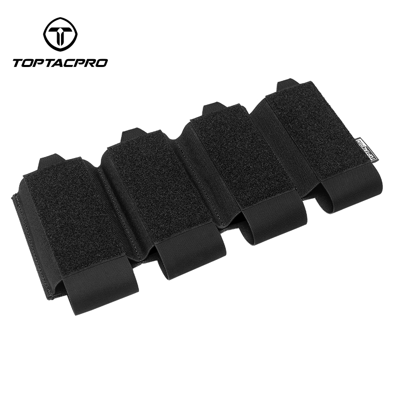 TOPTACPRO Tactical Quad 556 Mag Pouch Compartment Elastic Lightweight 8541