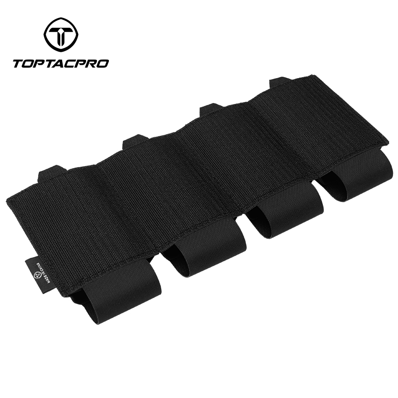 TOPTACPRO Tactical Quad 556 Mag Pouch Compartment Elastic Lightweight 8541