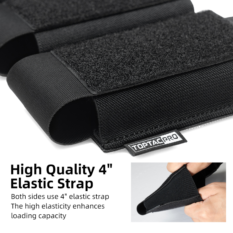TOPTACPRO Tactical Quad 556 Mag Pouch Compartment Elastic Lightweight 8541