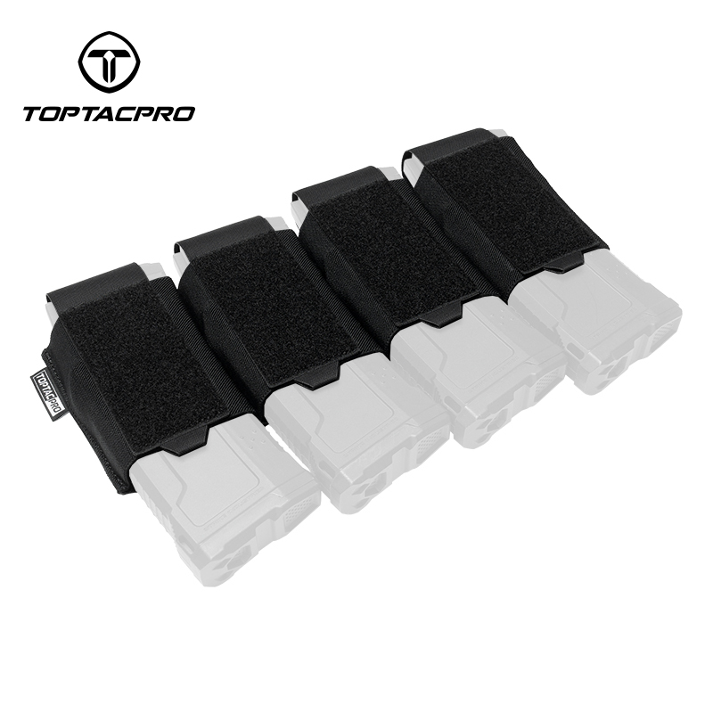 TOPTACPRO Tactical Quad 556 Mag Pouch Compartment Elastic Lightweight 8541