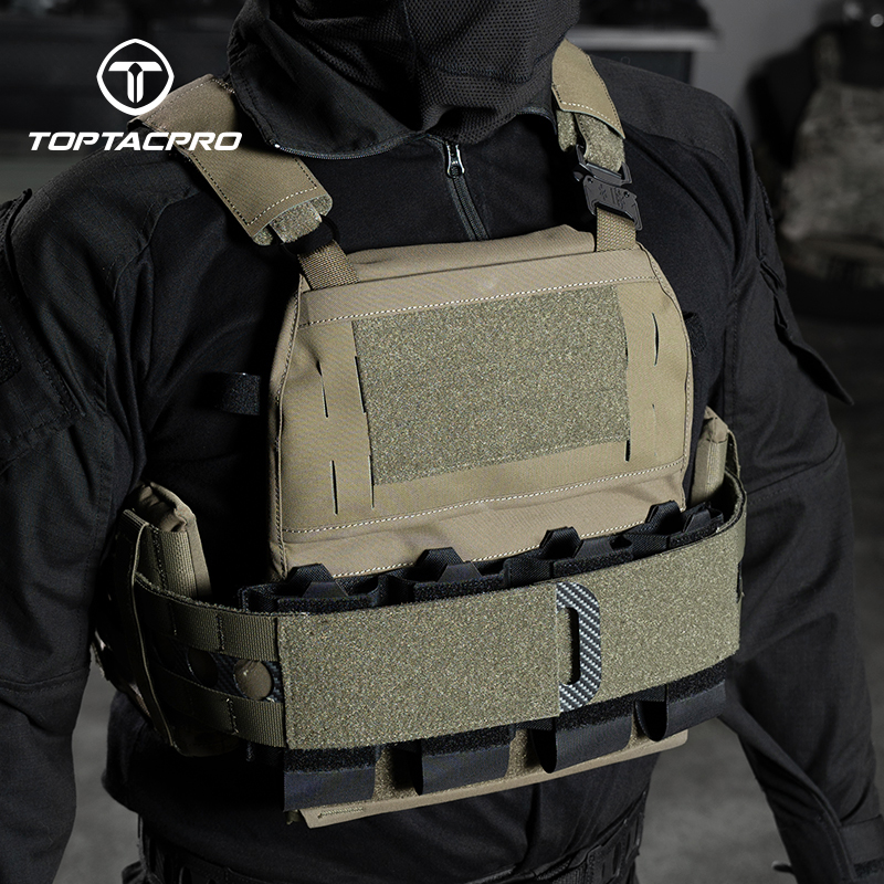 TOPTACPRO Tactical Quad 556 Mag Pouch Compartment Elastic Lightweight 8541