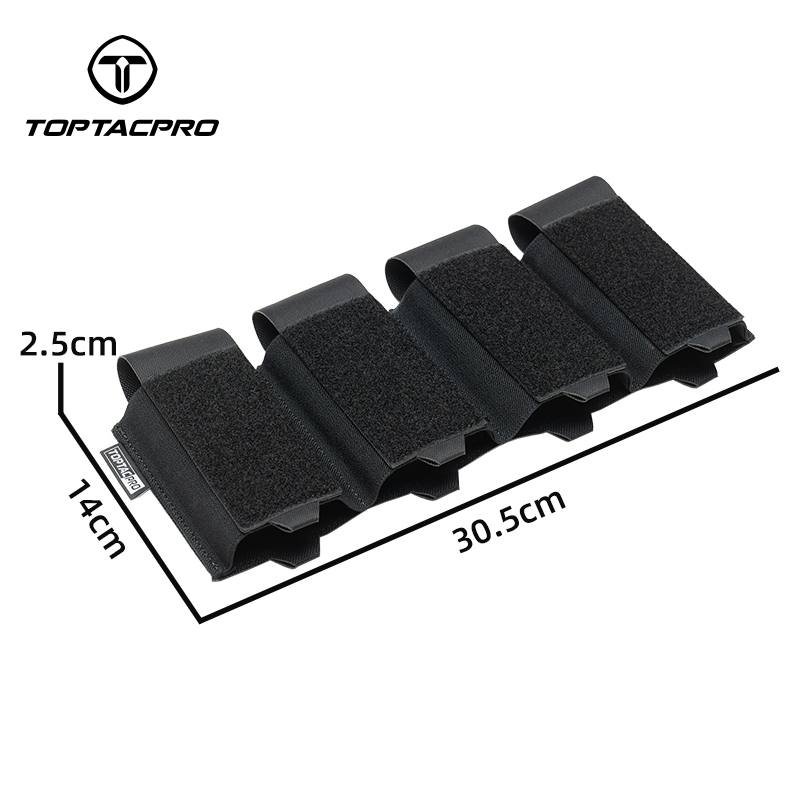 TOPTACPRO Tactical Quad 556 Mag Pouch Compartment Elastic Lightweight 8541