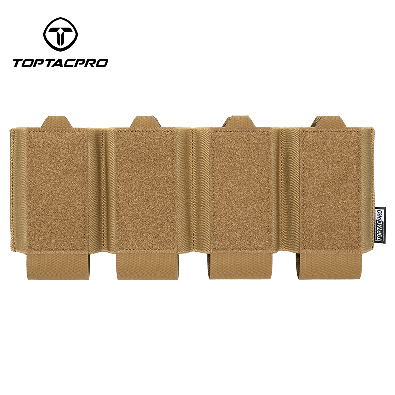 TOPTACPRO Tactical Quad 556 Mag Pouch Compartment Elastic Lightweight 8541