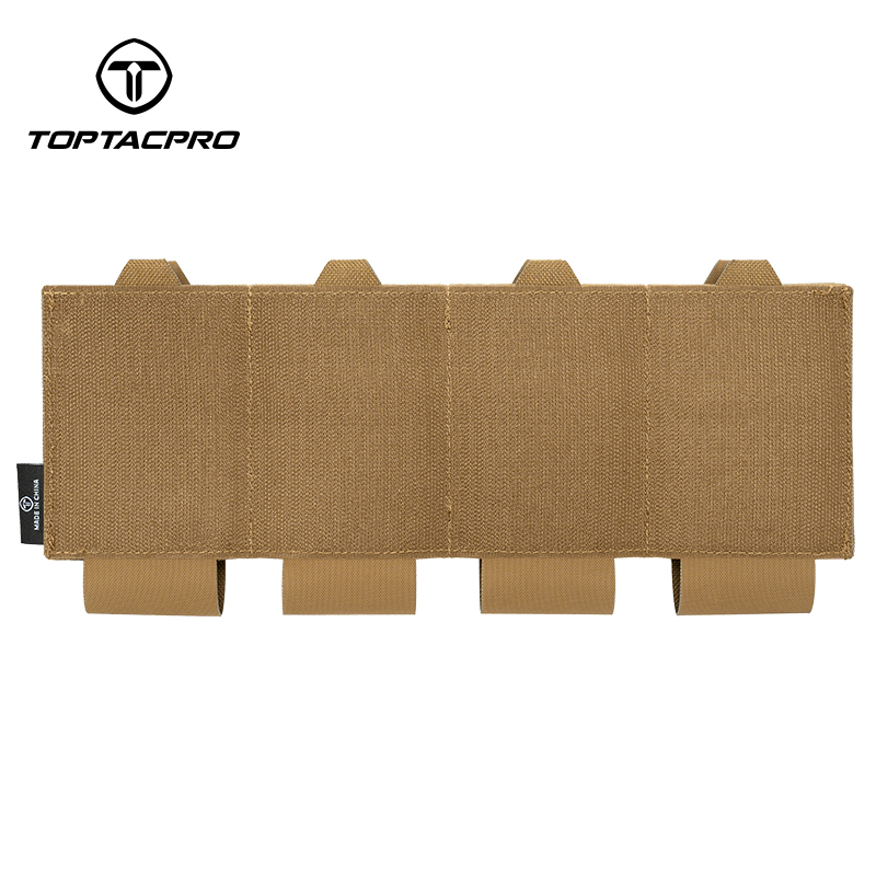 TOPTACPRO Tactical Quad 556 Mag Pouch Compartment Elastic Lightweight 8541