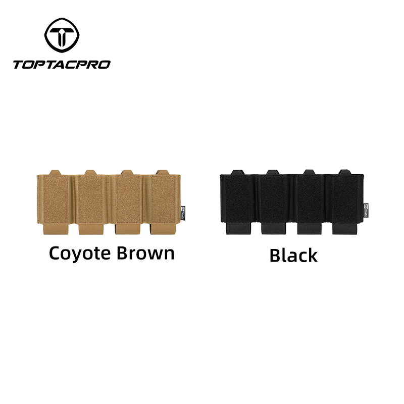 TOPTACPRO Tactical Quad 556 Mag Pouch Compartment Elastic Lightweight 8541