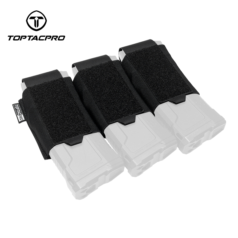 TOPTACPRO Tactical Triple 556 Mag Insert Pouch Hook&loop Elastic Band Lightweight 8542