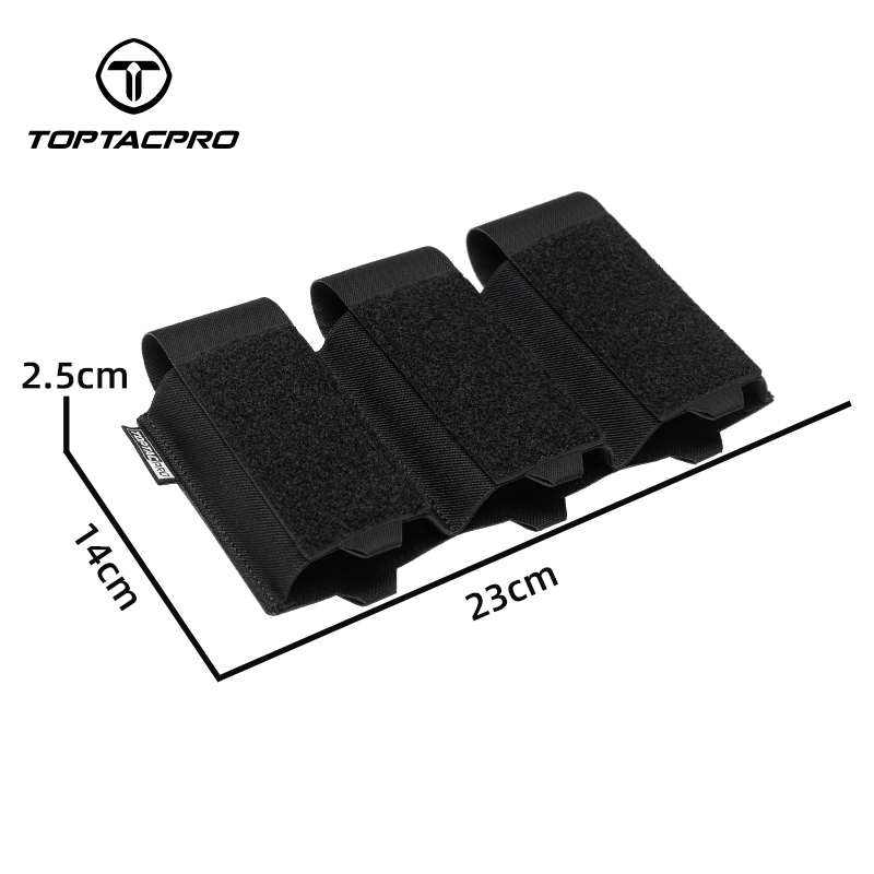 TOPTACPRO Tactical Triple 556 Mag Insert Pouch Hook&loop Elastic Band Lightweight 8542