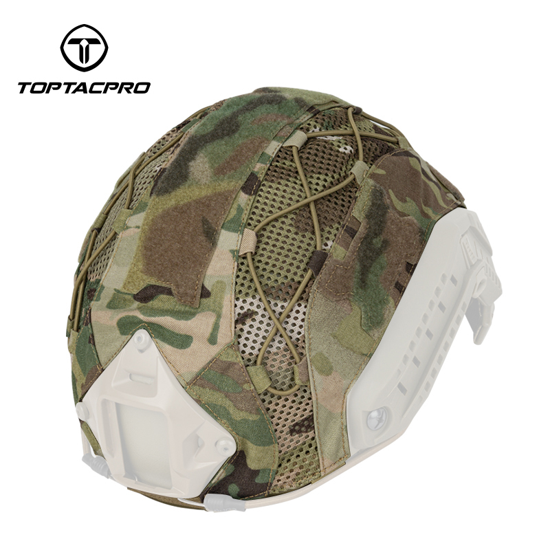 TOPTACPRO Tactical Helmet Camouflage Cover For Fast Helmet In Size S/M, Paintball Shooting Gear - Cordura 500D Nylon -Without Helmet 8801