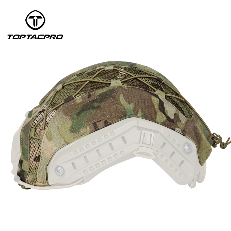 TOPTACPRO Tactical Helmet Camouflage Cover For Fast Helmet In Size S/M, Paintball Shooting Gear - Cordura 500D Nylon -Without Helmet 8801