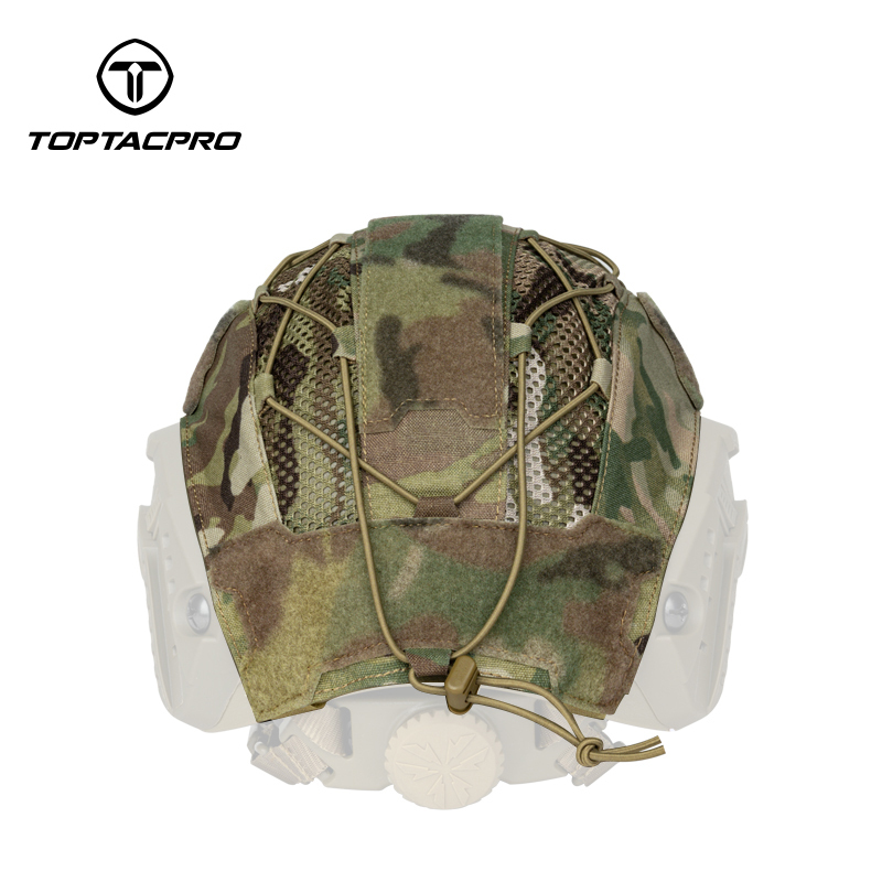 TOPTACPRO Tactical Helmet Camouflage Cover For Fast Helmet In Size S/M, Paintball Shooting Gear - Cordura 500D Nylon -Without Helmet 8801
