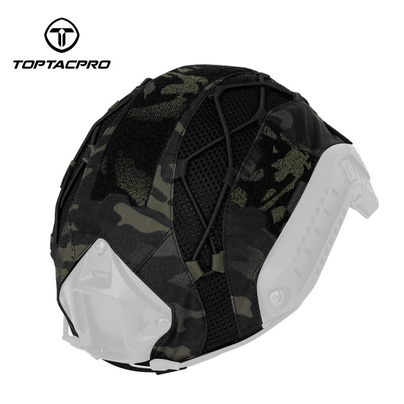 TOPTACPRO Tactical Helmet Camouflage Cover For Fast Helmet In Size S/M, Paintball Shooting Gear - Cordura 500D Nylon -Without Helmet 8801-IDOGEAR INDUSTRIAL