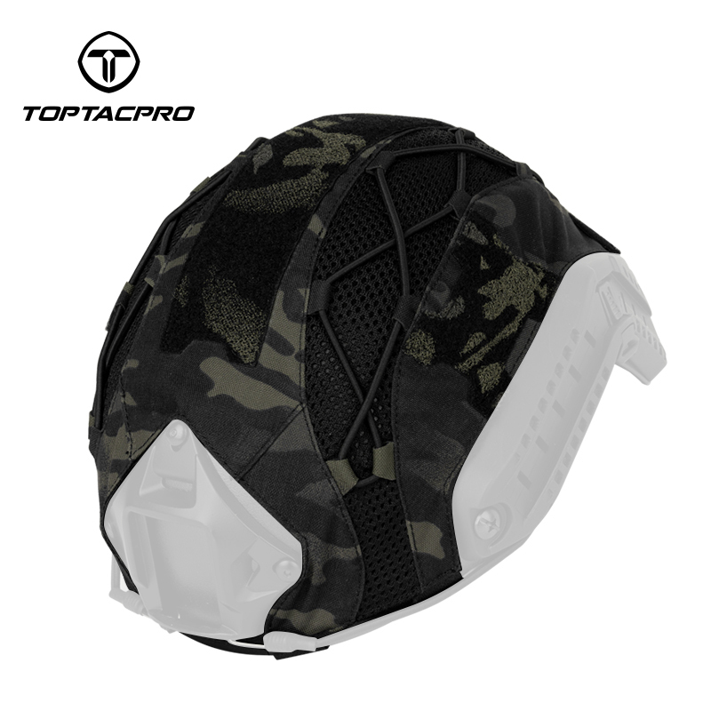 TOPTACPRO Tactical Helmet Camouflage Cover For Fast Helmet In Size S/M, Paintball Shooting Gear - Cordura 500D Nylon -Without Helmet 8801-IDOGEAR INDUSTRIAL