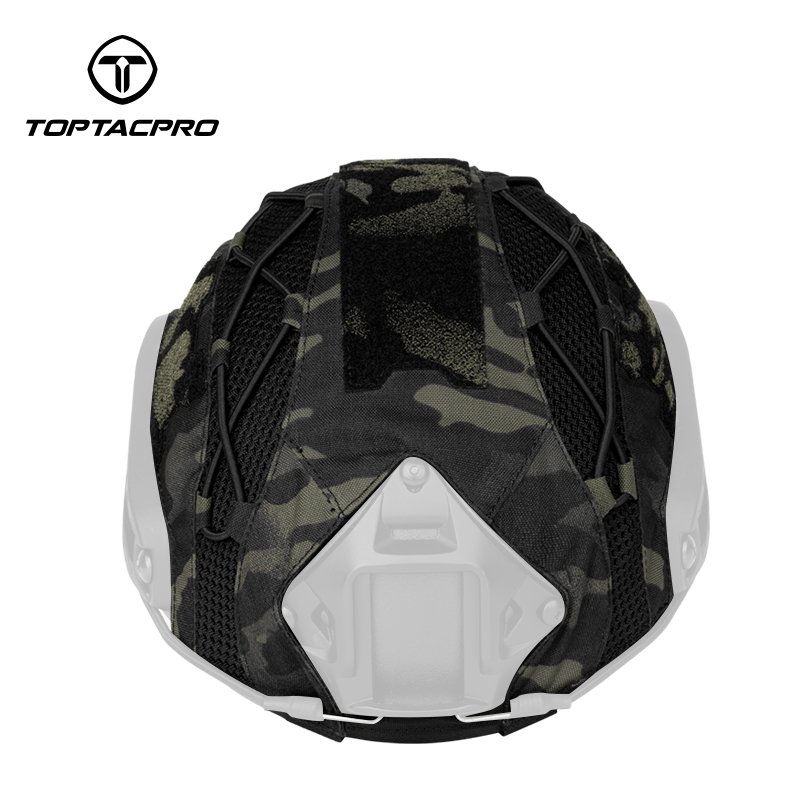 TOPTACPRO Tactical Helmet Camouflage Cover For Fast Helmet In Size S/M, Paintball Shooting Gear - Cordura 500D Nylon -Without Helmet 8801