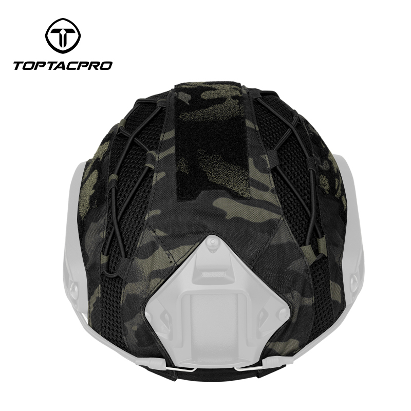 TOPTACPRO Tactical Helmet Camouflage Cover For Fast Helmet In Size S/M, Paintball Shooting Gear - Cordura 500D Nylon -Without Helmet 8801