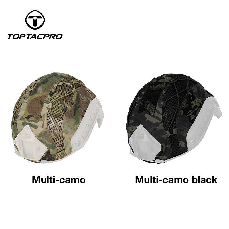 TOPTACPRO Tactical Helmet Camouflage Cover For Fast Helmet In Size S/M, Paintball Shooting Gear - Cordura 500D Nylon -Without Helmet 8801
