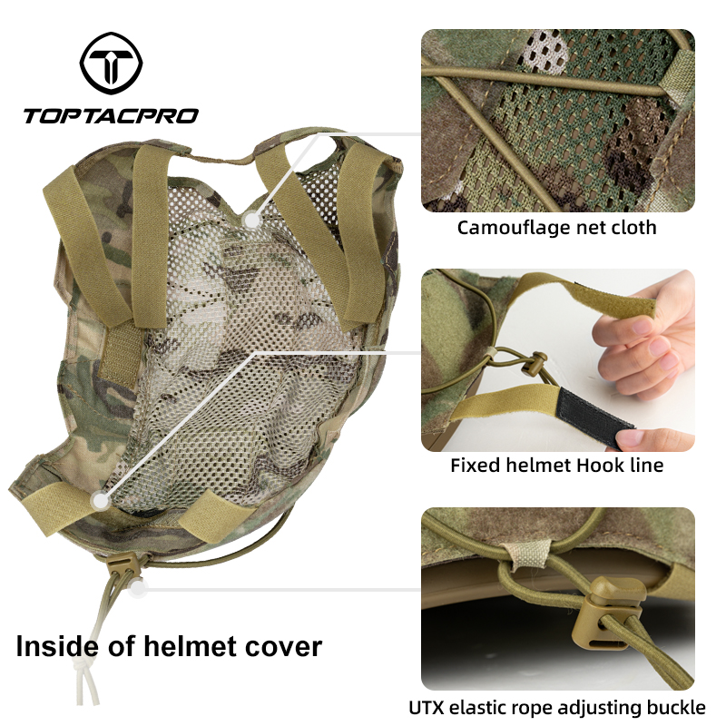 TOPTACPRO Tactical Helmet Cover For Wendy Helmet in Size M/L 500D Cordura Nylon 8802