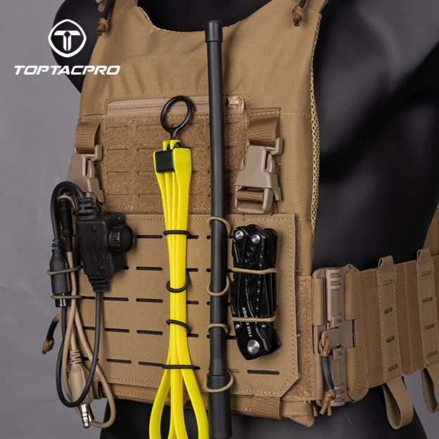 TOPTACPRO Binding Retainer MOLLE Webbing Elastic Binding Ribbon for MOLLE Backpacks (2PCS)  8901
