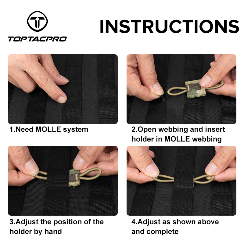 TOPTACPRO Binding Retainer MOLLE Webbing Elastic Binding Ribbon for MOLLE Backpacks (2PCS)  8901