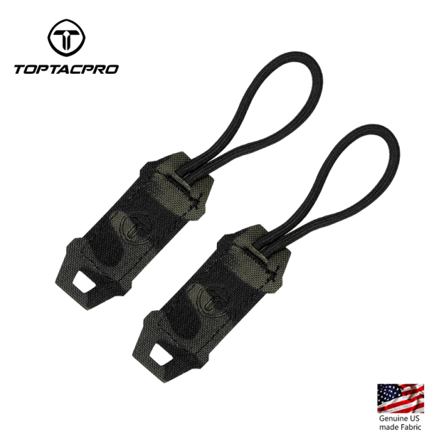 TOPTACPRO Tactical Hook Handle Zipper Handle 2PCS Zipper Pull Drawstring Head 8904