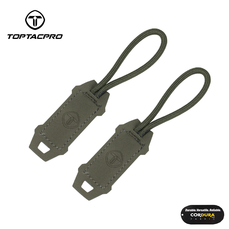 TOPTACPRO Tactical gear Handle Zipper 2Pcs Pull Drawstring Head