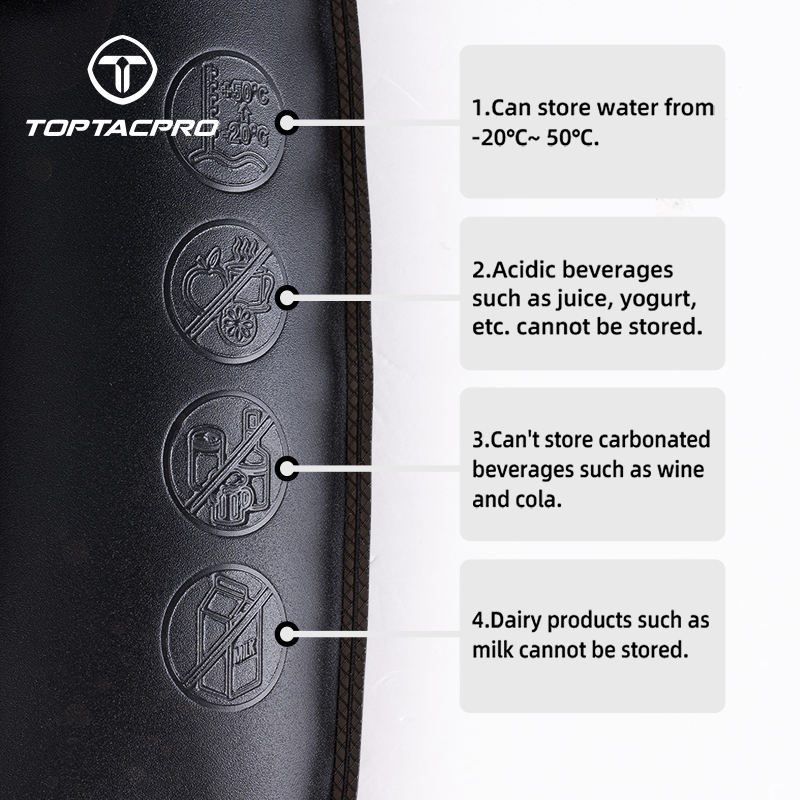 TOPTACPRO Tactical 2L Hydration Bladder Water Bag Foldable Outdoor water storage bag 8908