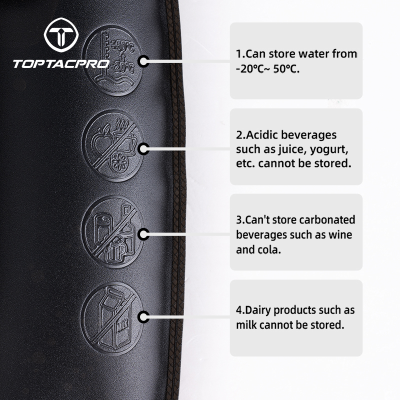 TOPTACPRO Tactical 2L Hydration Bladder Water Bag Foldable Outdoor water storage bag 8908
