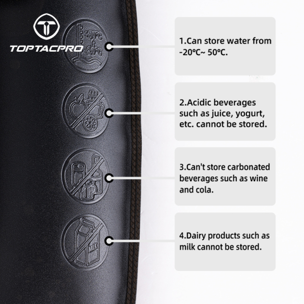 TOPTACPRO Tactical 2L Hydration Bladder Water Bag Foldable Outdoor water storage bag 8908