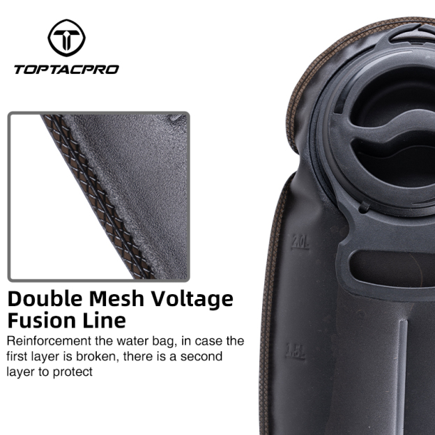TOPTACPRO Tactical 2L Hydration Bladder Water Bag Foldable Outdoor water storage bag 8908