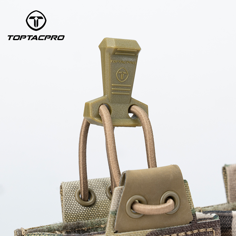 TOPTACPRO Tactical Hook Handle Zipper Handle 3PCS with 2.4M 3.0mm Elastic Rope 8909