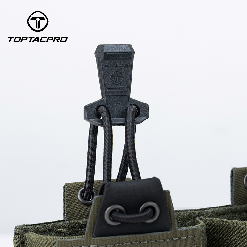 TOPTACPRO Tactical Hook Handle Zipper Handle 3PCS Zipper Pull Drawstring with 2.4M 3.0mm Elastic Rope 8909